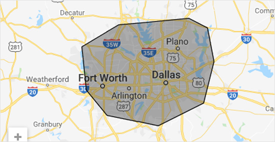 service area map for Dalworth Mold